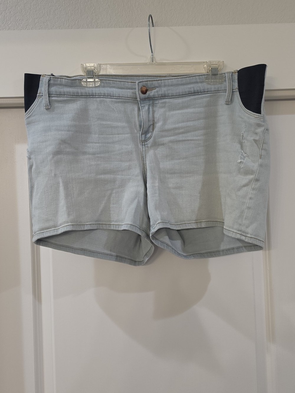 Light Wash Maternity Denim Shorts